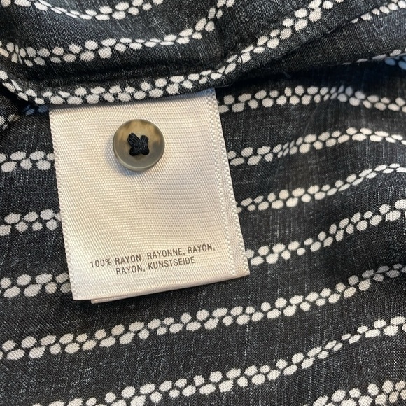 Maeve Anthropology Boho Tunic button up Rayon Top Size 8 medium black and white - Picture 12 of 13